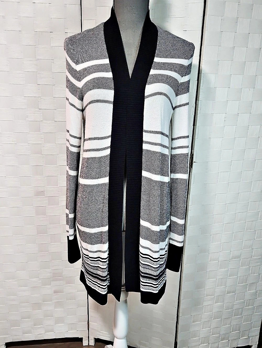 APT.9 Women's Striped Open Front Cardigan